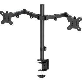   Amazon Basics Állítható Magasságú Monitorállvány Két Monitorhoz, Fekete, 33-69 cm, 360 Fokos Forgás