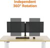 Amazon Basics Állítható Magasságú Monitorállvány Két Monitorhoz, Fekete, 33-69 cm, 360 Fokos Forgás