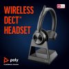 Plantronics Poly Savi 7310 Ultra-Biztonságos Vezeték Nélküli DECT Fejhallgató, Zajszűrő Mikrofonnal, Fekete