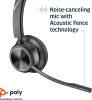 Plantronics Poly Savi 7310 Ultra-Biztonságos Vezeték Nélküli DECT Fejhallgató, Zajszűrő Mikrofonnal, Fekete