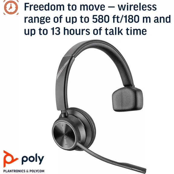 Plantronics Poly Savi 7310 Ultra-Biztonságos Vezeték Nélküli DECT Fejhallgató, Zajszűrő Mikrofonnal, Fekete Plantronics Poly Savi 7310 Ultra-Biztonságos Vezeték Nélküli DECT Fejhallgató, Zajszűrő Mikrofonnal, Fekete