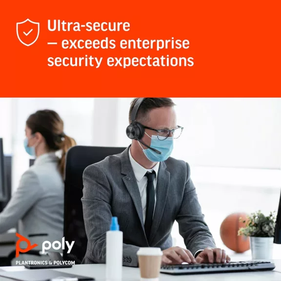 Plantronics Poly Savi 7310 Ultra-Biztonságos Vezeték Nélküli DECT Fejhallgató, Zajszűrő Mikrofonnal, Fekete Plantronics Poly Savi 7310 Ultra-Biztonságos Vezeték Nélküli DECT Fejhallgató, Zajszűrő Mikrofonnal, Fekete