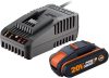Worx WA3601 Gyors Akkutöltő és Akkumulátor Készlet 20V 2.0Ah