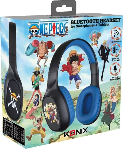 Konix One Piece Vezeték Nélküli Bluetooth 5.3 Fejhallgató, 30 Óra Zenelejátszás, 3,5 mm Jack Kábel, 40 mm Hangszórók, Luffy Motívum