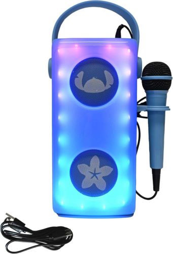 Lexibook Disney Stitch BTP185DZ Vezeték Nélküli Bluetooth 5.0 Hangszóró, Beépített Mikrofon, Karaoke, LED Fényhatás, USB, SD TF, Aux, Kék