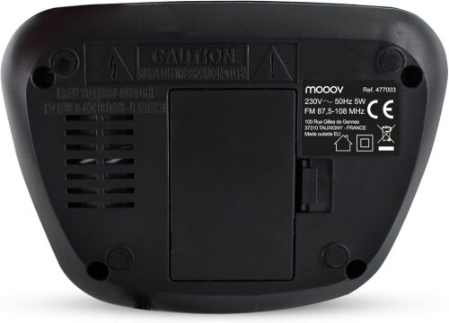 Mooov 477003 FM rádiós ébresztőóra dupla ébresztéssel, fekete