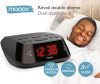 Mooov 477003 FM rádiós ébresztőóra dupla ébresztéssel, fekete
