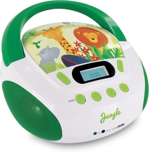 mooov Ocean Gyermek CD/MP3 Lejátszó USB-vel, 6W, Zöld/Fehér