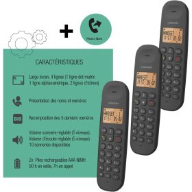 Logicom ILOA 350 Vezeték nélküli Telefon Trio