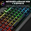 THE G-LAB Keyz Caesium TKL Membrán Gaming Billentyűzet, 87 Gomb, TKL, RGB Háttérvilágítás 11 Effekt, 7 Szín, 5 Profil, USB, Fekete
