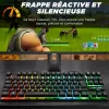 THE G-LAB Keyz Caesium TKL Membrán Gaming Billentyűzet, 87 Gomb, TKL, RGB Háttérvilágítás 11 Effekt, 7 Szín, 5 Profil, USB, Fekete