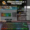 THE G-LAB Keyz Caesium TKL Membrán Gaming Billentyűzet, 87 Gomb, TKL, RGB Háttérvilágítás 11 Effekt, 7 Szín, 5 Profil, USB, Fekete