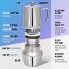 VeoHome Rozsdamentes Acél Indukciós Moka Kávéfőző 500 ml