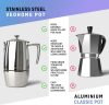 VeoHome Rozsdamentes Acél Indukciós Moka Kávéfőző 500 ml