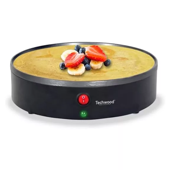 Techwood TCP-008 Palacsintasütő 800W, 23 cm Ø, Fekete, Tapadásmentes Bevonat, Gyors Fűtés, Stabil Talpak Techwood TCP-008 Palacsintasütő 800W, 23 cm Ø, Fekete, Tapadásmentes Bevonat, Gyors Fűtés, Stabil Talpak