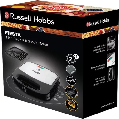 Russell Hobbs Fiesta 3 az 1-ben Szendvicssütő, Gofrisütő és Kontaktgrill