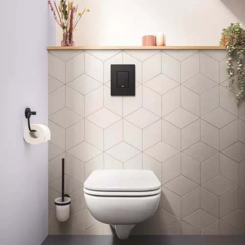 GROHE Even Flush Plate - 156 x 197 mm, Phantom Black, Dupla öblítés, vízmegtakarítás