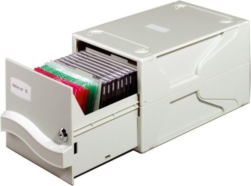 Durable 525610 CD Tárolódoboz, Műanyag, Zárható Krómozott Zár, 26 CD DVD Kapacitás, 5 Elválasztó, Címketartó, Szürke