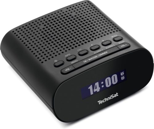 TechniSat Techniradio 50 Digitális Rádió és Ébresztőóra, DAB+, FM, Nagy LCD Kijelző, Két Ébresztési Időpont, Beépített Fejhallgató Kimenet, USB Tápellátás