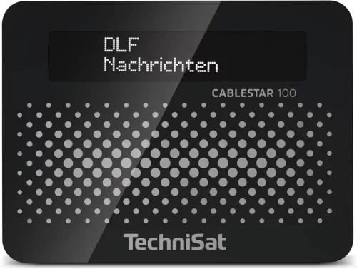 TechniSat Cablestar 100 DVB-C Rádió Tuner, Kábelrádió, Digitális Kábelrádió, AAC-LC, OLED Kijelző, 9 Kedvenc Állomás, Távirányító, Fekete