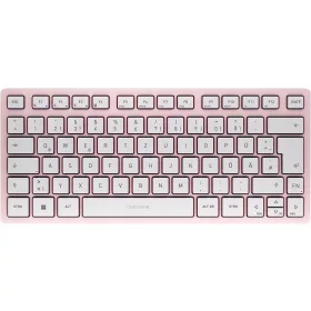   CHERRY KW 7100 MINI BT Vezeték Nélküli Billentyűzet, Multi 3 Bluetooth Csatornával, Rózsaszín, Német kiosztás