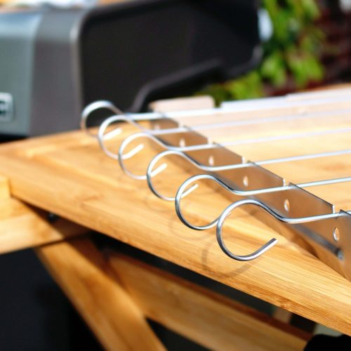 BBQ 6 Darabos, Rozsdamentes Acél Grill Saslik Tartóval