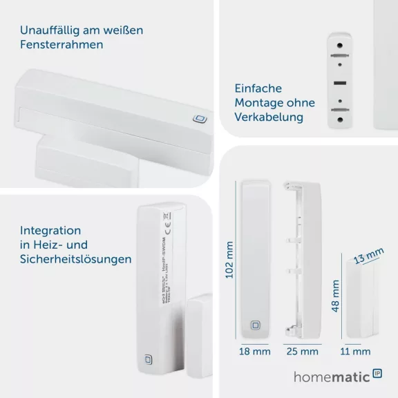 Homematic IP 151363A0 HmIP-SWDM Ablakérintkező Smart 10.2x2.5x1.8 cm