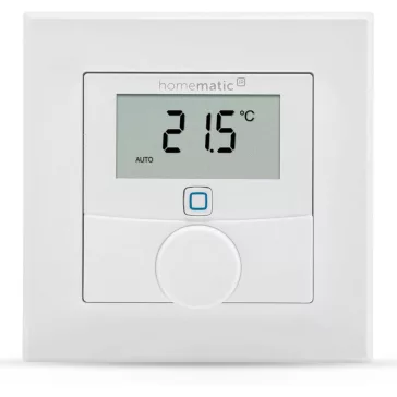  Homematic IP Smart Home Fali Termosztát HmIP-WTH-1, Páratartalom Érzékelő, Radiátor És Padlófűtés, LED Kijelző, Programozható, App, Érintés, Hangvezérlés, Fehér