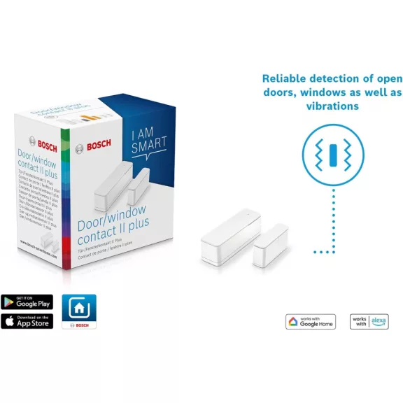 Bosch Smart Home ajtó/ablak érzékelő II plusz, fehér, 25 x 22 x 75 mm