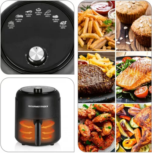  Gourmetmaxx Air Fryer, Forrólevegős Sütő 2.3L 1000W 