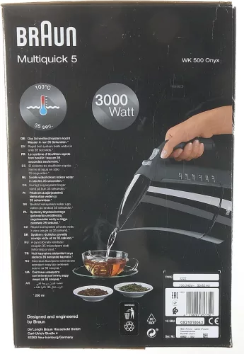 Braun MultiQuick 5 WK 500 BK 1.7 literes 3000 wattos gyorsforraló vízforraló fekete