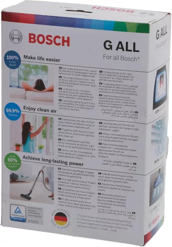 Bosch PowerProtect porszívó porzsákok, 4 db, 99,9%-os finompor-szűrés, 50%-kal hosszabb élettartam