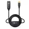 DeleyCON 15m USB 2.0 Kábel, Aktív Jel Erősítő, USB-A Férfi-USB-A Női, Magas Sebesség, Plug & Play, Beépített Erősítővel