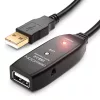 DeleyCON 15m USB 2.0 Kábel, Aktív Jel Erősítő, USB-A Férfi-USB-A Női, Magas Sebesség, Plug & Play, Beépített Erősítővel