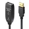 DeleyCON 15m USB 2.0 Kábel, Aktív Jel Erősítő, USB-A Férfi-USB-A Női, Magas Sebesség, Plug & Play, Beépített Erősítővel