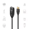 DeleyCON 15m USB 2.0 Kábel, Aktív Jel Erősítő, USB-A Férfi-USB-A Női, Magas Sebesség, Plug & Play, Beépített Erősítővel