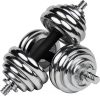 #DoYourFitness 30 kg Profi kézi súlyzó szett - Öntöttvas rudak recézett Spinlock gallérokkal, Krómozott kivitelben