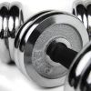 #DoYourFitness 30 kg Profi kézi súlyzó szett - Öntöttvas rudak recézett Spinlock gallérokkal, Krómozott kivitelben