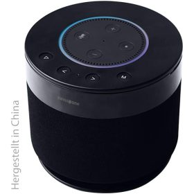   Swisstone Dotbox 1 Bluetooth Hangszóró, 15 W RMS, 2×2600 mAh Akkumulátor, 360° Surround Hangzás, Echo Dot Kompatibilis, IPX4, Fekete
