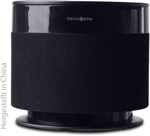 Swisstone Dotbox 1 Bluetooth Hangszóró, 15 W RMS, 2×2600 mAh Akkumulátor, 360° Surround Hangzás, Echo Dot Kompatibilis, IPX4, Fekete