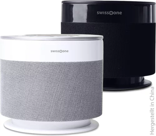 Swisstone Dotbox 1 Bluetooth Hangszóró, 15 W RMS, 2×2600 mAh Akkumulátor, 360° Surround Hangzás, Echo Dot Kompatibilis, IPX4, Fekete