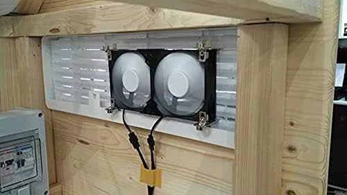 TITAN TTC-SC22 Lakókocsi Hűtő Dupla Ventilátor, 12V DC, 5.76W, 500–2600 RPM, 3000 L/perc, 28 dB, IP55, Kétgolyós Csapágy, Időzítő, Fordulatszám Szabályzó