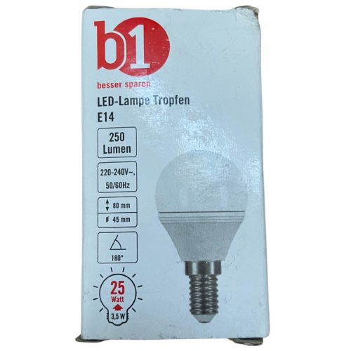 b1 LED Izzó, 3,5W = 25W, E14, Matt, Meleg Fehér 2700K 