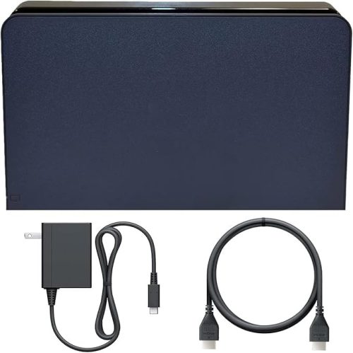 Techhaven Dock Set Csere Nintendo Switch OLED-hez, Fekete, HDMI Kábel, Táp Adapter, MicroSDXC Kompatibilis