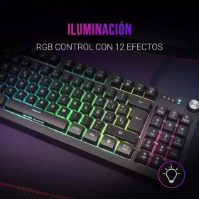   Mars Gaming MKREVOES Gaming Billentyűzet, USB-A, H-Mech Hibrid Kapcsolók, TKL Numerikus Blokkal, Retro RGB LED Világítás, Fekete
