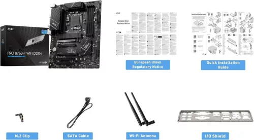 MSI PRO B760-P WIFI DDR4 Alaplap, Intel B760, LGA 1700, DDR4, 64 GB, 5333 MHz, ATX, PCI Express, 5× PCIe X16, HDMI, 2,5G LAN, Wi-Fi 6E, Fekete