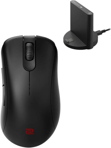 Zowie EC2-CW Vezeték Nélküli Gamer Egér, Aszimmetrikus Ergonomikus Design, 2,4G Wireless, 400–3200 DPI, 125–1000 Hz, 5 Gomb, 24 Lépéses Görgő, USB-C, 70 h Üzemidő, Fekete