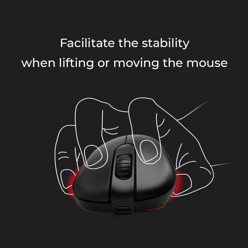 Zowie EC2-CW Vezeték Nélküli Gamer Egér, Aszimmetrikus Ergonomikus Design, 2,4G Wireless, 400–3200 DPI, 125–1000 Hz, 5 Gomb, 24 Lépéses Görgő, USB-C, 70 h Üzemidő, Fekete
