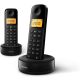 Philips D1602B Dupla Vezeték Nélküli Telefon 1.6" Kijelzővel