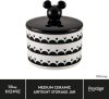 PRESTIGE Disney Monokróm Mickey Kerámia Konyhai Tárolóközép 13,7 cm x 14,6 cm - Fekete-Fehér Légmentes Edény